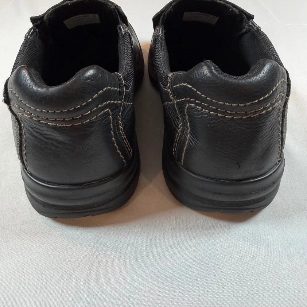 Clarks Sherwin Time Mens Black Leather Slip On Loafer Square Toe 26103264 Sz 11M
